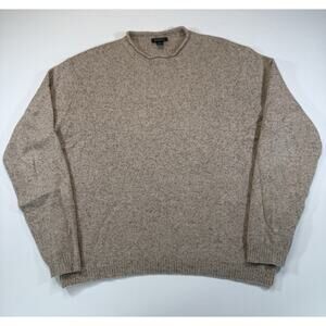 Harold Powell XL Lambswool Blend Crewneck Sweater Tan Oatmeal